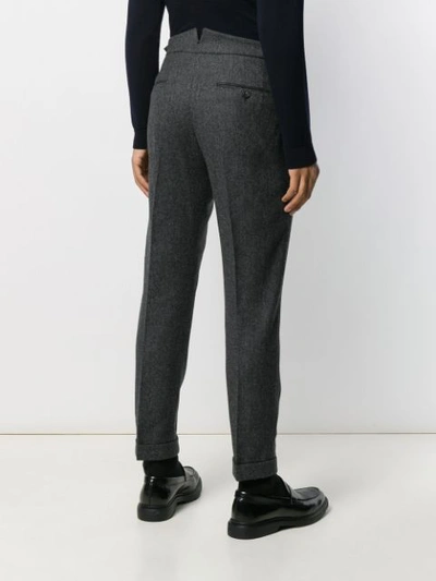 Berwich Straight-leg Chevron Trousers In Grey