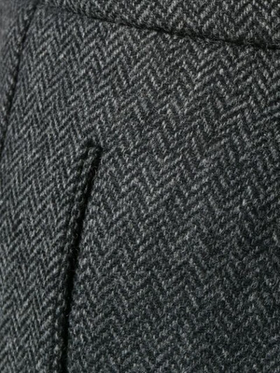Berwich Straight-leg Chevron Trousers In Grey