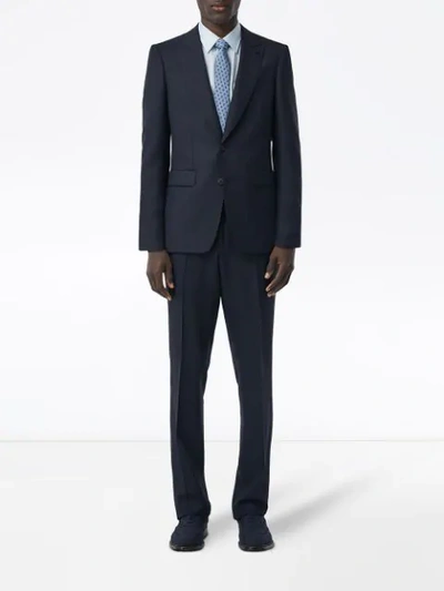 Shop Burberry English Fit Puppytooth Check Suit In Blue