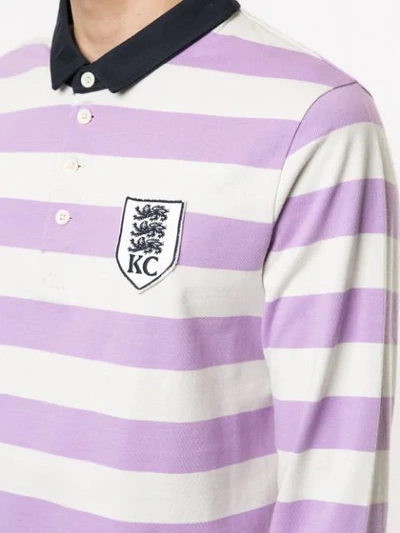 Shop Kent & Curwen Striped Polo Shirt In White