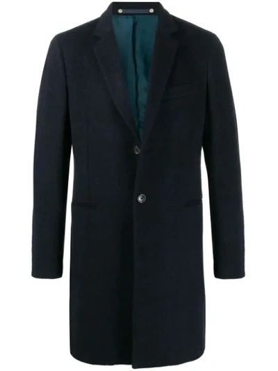 Shop Ps By Paul Smith Notched Lapel Single-breasted Coat In Blue