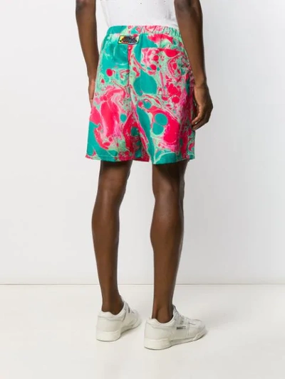 Shop Domenico Formichetti Rorshach Marbled Paint Shorts In Green