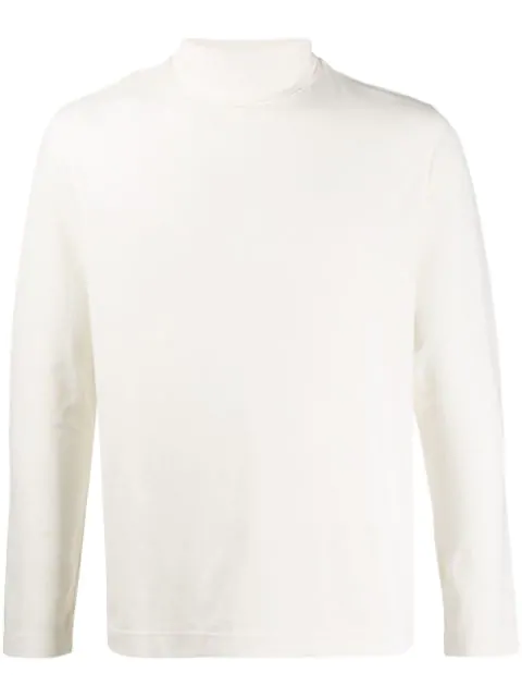 white long sleeve roll neck