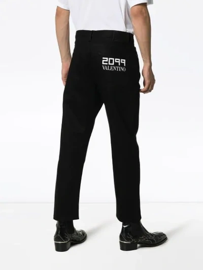Shop Valentino Vltn 2099 Mid-rise Jeans - Black
