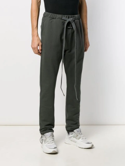 Shop Fear Of God Drawstring Waist Trousers In Grey