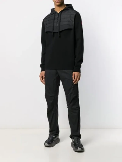 Shop Canada Goose Hybridge Knit Anorak In Black