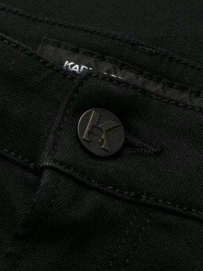 Shop Karl Lagerfeld Straight Leg Mid-rise Jeans In Black
