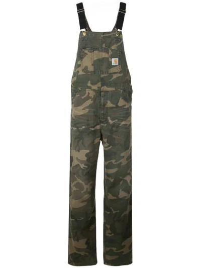 Shop Carhartt Camouflage Print Overalls In Green