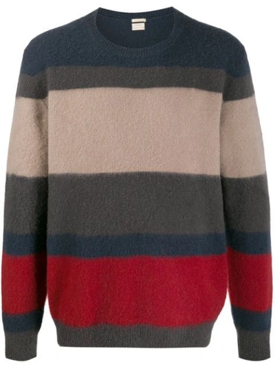 Shop Massimo Alba Striped Crew Neck Jumper In Red