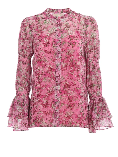 Shop Michael Kors Floral Print Shirt In Hibiscus