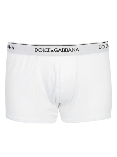 Shop Dolce & Gabbana Boxer Underwear In Bianco Ottico