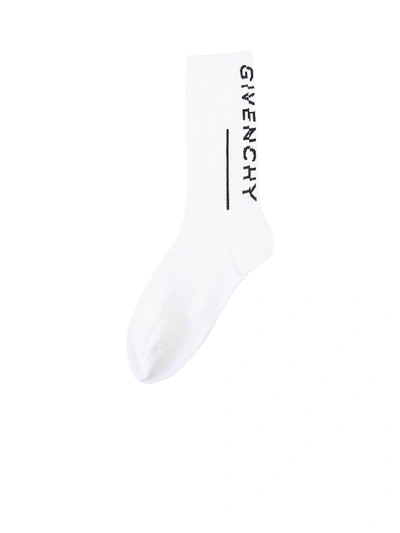 Shop Givenchy Branded Socks In White