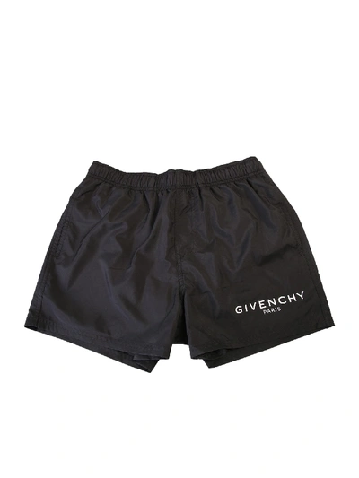 Shop Givenchy Branded Swim Shorts In Black