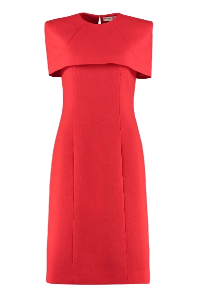 Shop Givenchy Wool Crepe Dress In Red