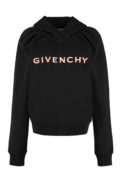 Shop Givenchy Embroidered Logo Sweatshirt In Black