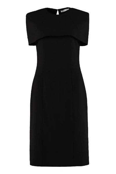Shop Givenchy Wool Crepe Dress In Black