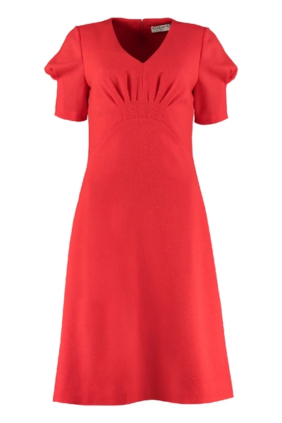 Shop Givenchy Wool Crepe Dress In Red