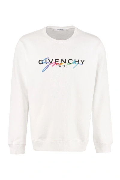Shop Givenchy Embroidered Cotton Sweatshirt In White