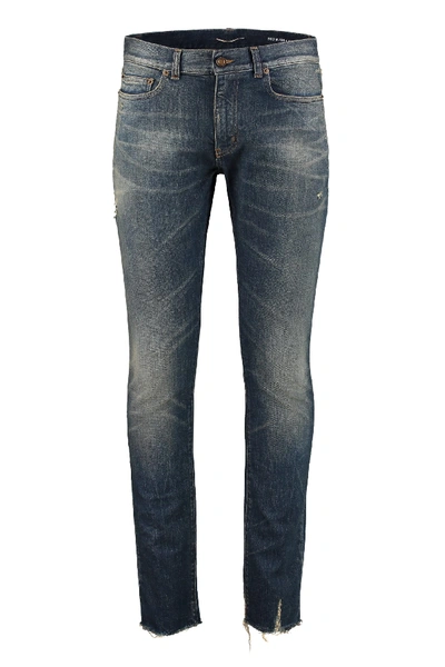 Shop Saint Laurent 5-pocket Jeans In Denim