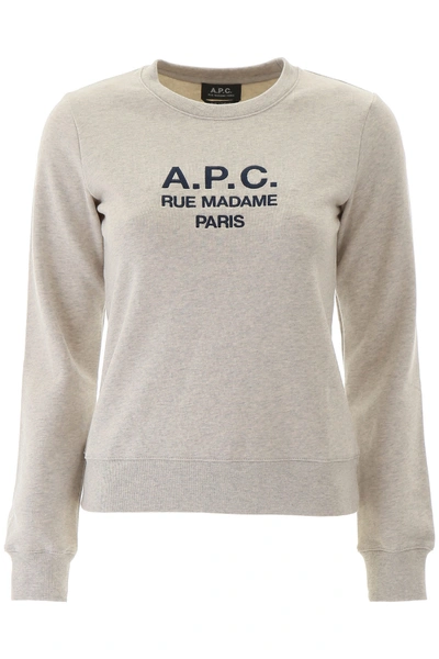 Shop A.p.c. Tina Sweatshirt In Écru Chiné (grey)