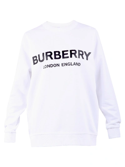 Shop Burberry Branded Sweatshirt In White