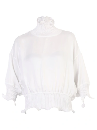 Shop Givenchy Ruched Blouse In White