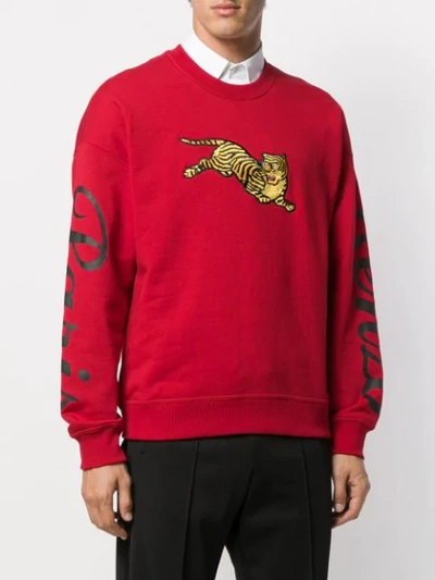Shop Kenzo Embroidered Tiger Jumper In Red