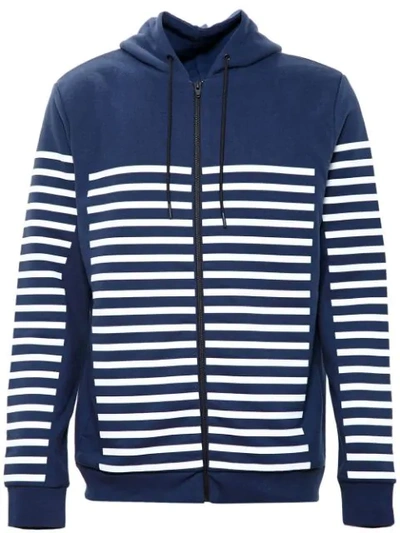 Shop Alexander Wang T Striped Hooded Jersey Sweatshirt In Navy