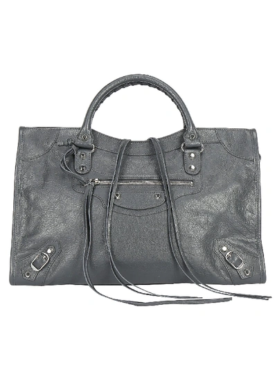 Shop Balenciaga Classic City Shoulder Bag In Dark Grey