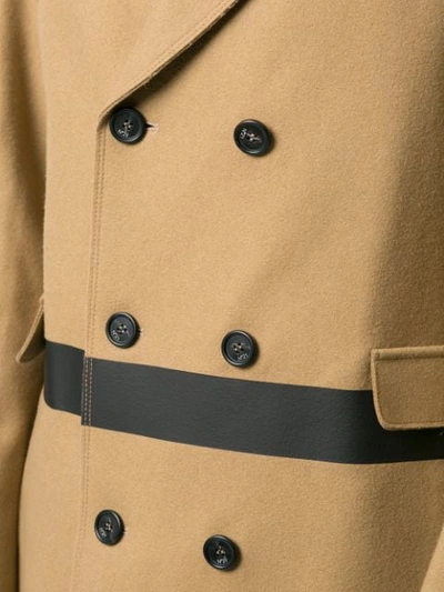 Shop N°21 Contrast Stripe Coat In Brown