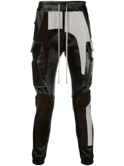 Shop Rick Owens Coulour Block Trousers In Black