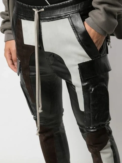 Shop Rick Owens Coulour Block Trousers In Black