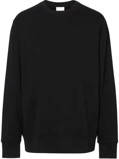 Shop Burberry Zip Detail Horseferry Print Sweatshirt In Black