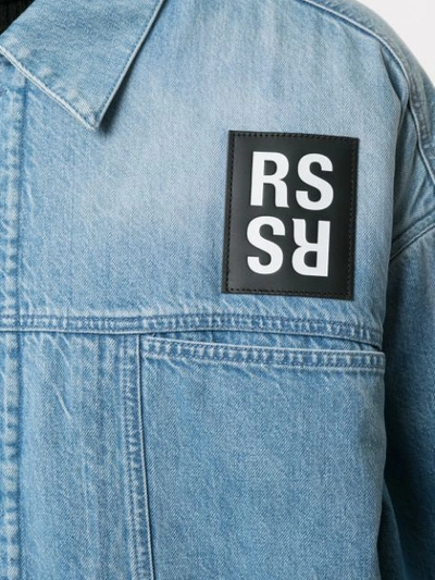 Shop Raf Simons Faux Fur Lining Denim Jacket In 00043 Navy