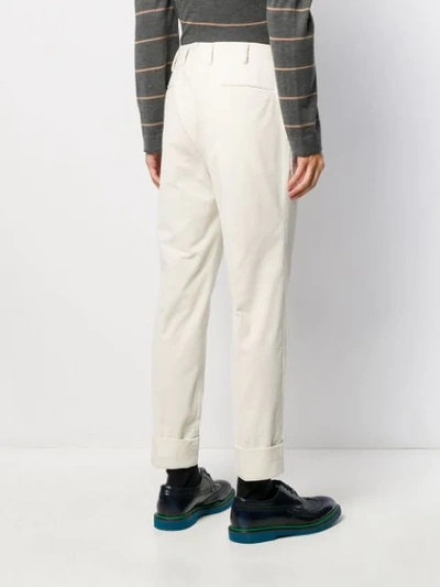 Shop Pt01 Slim-fit Corduroy Trousers In White