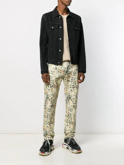 Shop Napa By Martine Rose Leopard Print Jeans In Yellow