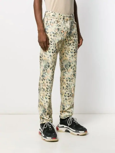 Shop Napa By Martine Rose Leopard Print Jeans In Yellow