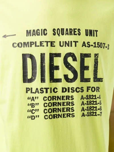 Shop Diesel Industrial Print T-shirt In Yellow