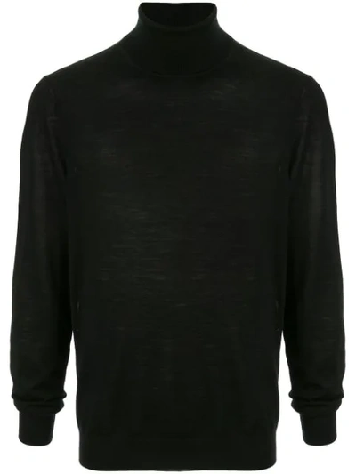 Shop Hugo Boss Turtle Neck Jumper In Black