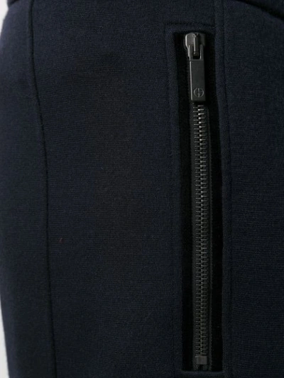 Shop Giorgio Armani Elastic Waist Track Pants In Blue