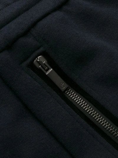 Shop Giorgio Armani Elastic Waist Track Pants In Blue