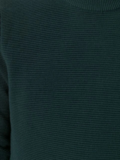 Shop Ami Alexandre Mattiussi Crew Neck Ottoman Stitch Sweater In Green