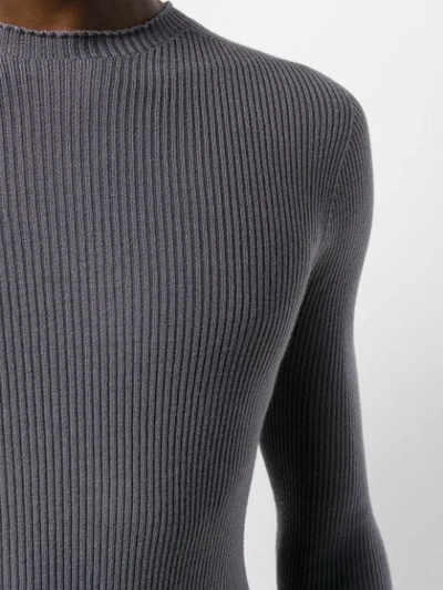 Shop Rick Owens Ribbed Sweater In Grey