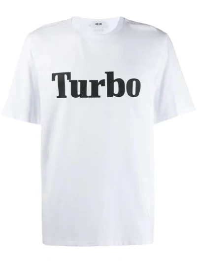 Shop Msgm Turbo Printed T-shirt In White