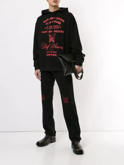 Shop Raf Simons The House Embroidered Jeans In Black
