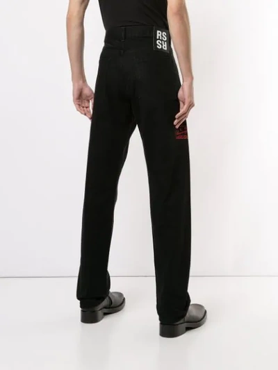 Shop Raf Simons The House Embroidered Jeans In Black