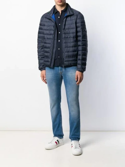 Shop Jacob Cohen Mid Rise Slim Fit Jeans In Blue