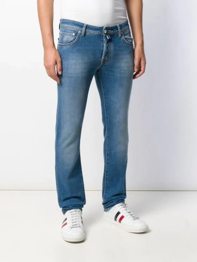 Shop Jacob Cohen Mid Rise Slim Fit Jeans In Blue