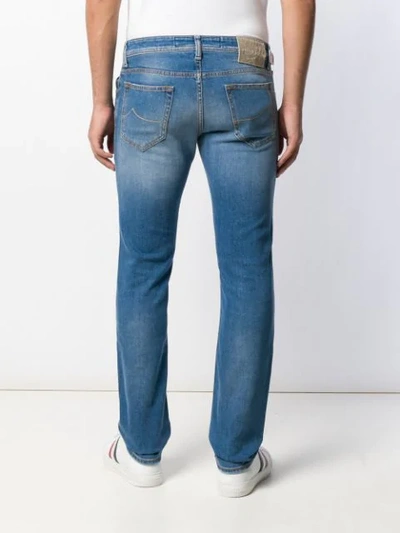 Shop Jacob Cohen Mid Rise Slim Fit Jeans In Blue