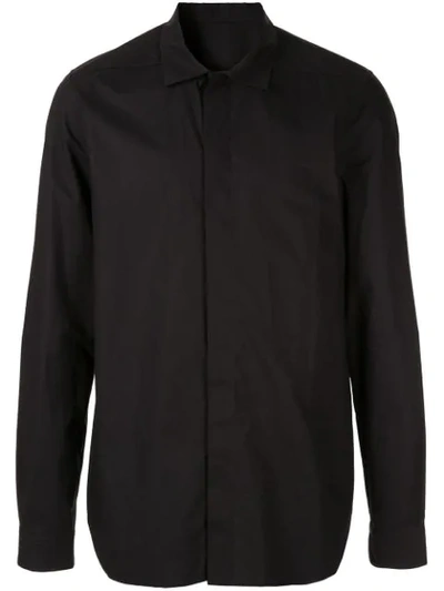 Shop Rick Owens Pointed Collar Shirt In Black